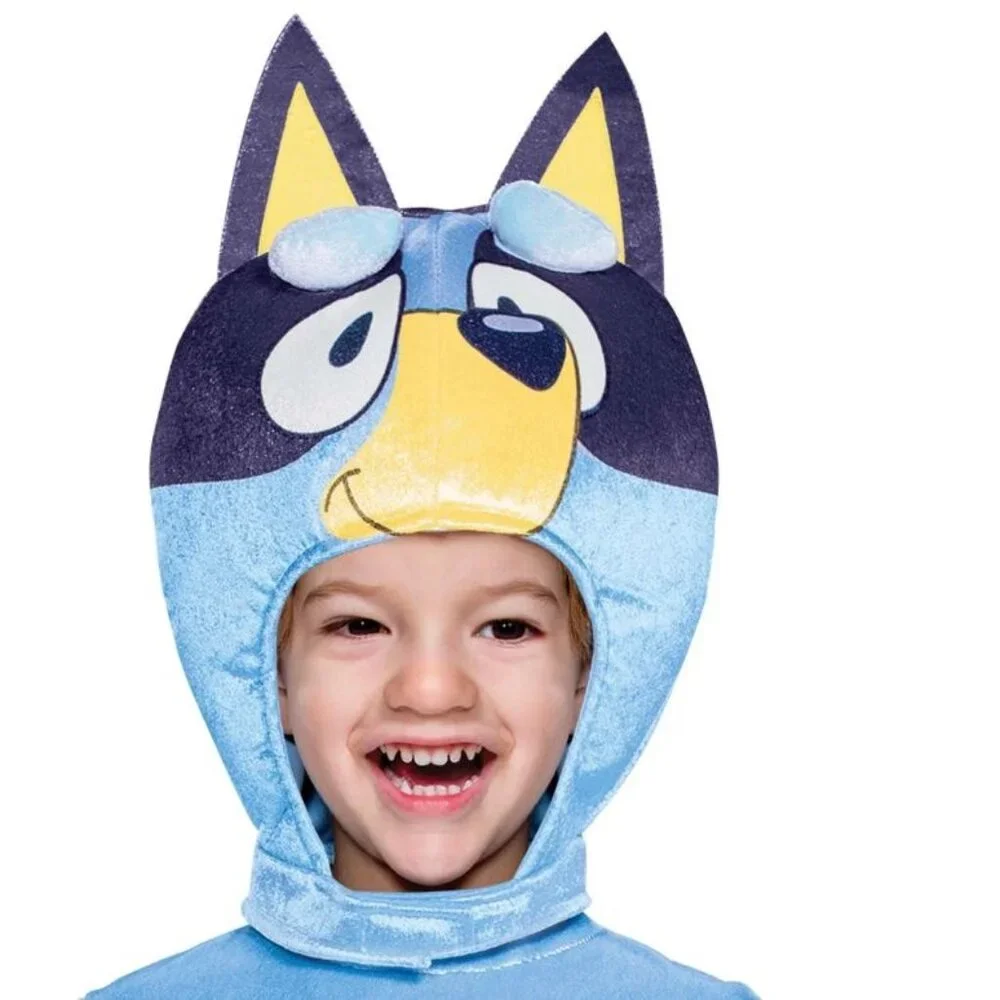 Bluey Halloween Costume 4/6 Blue Velvety Jumpsuit 3 Pc Toddler Unisex Cartoon